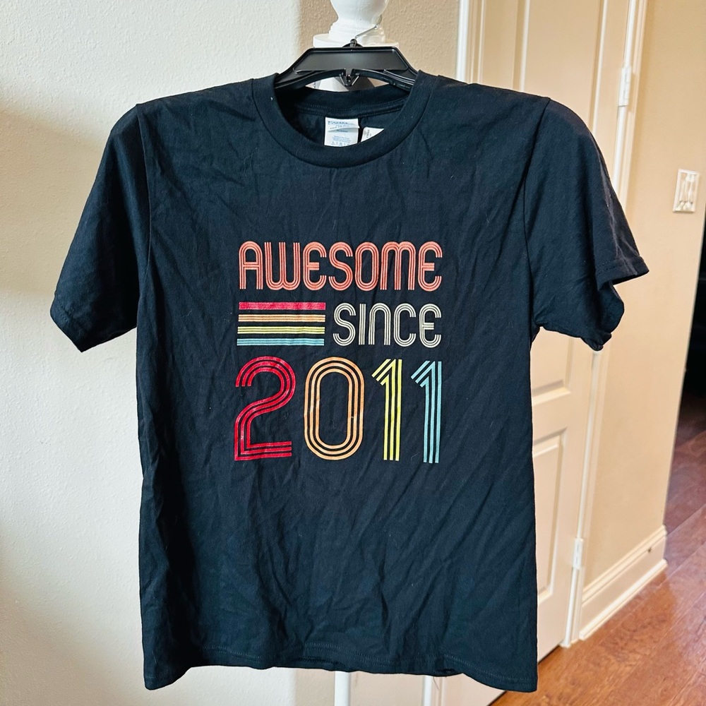 Black Graphic T-Shirt with Colorful Print